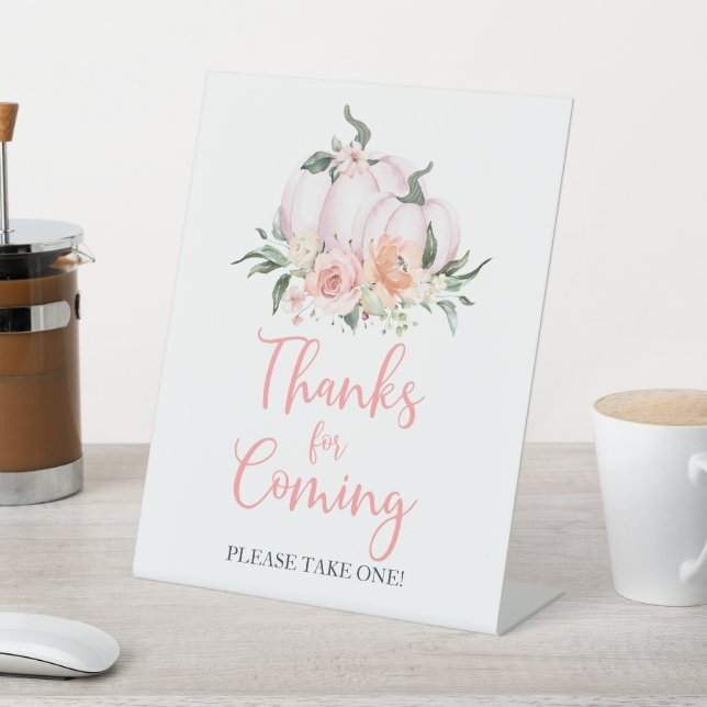 Fall Floral Little Pumpkin Danke für die Teilnahme Sockelschild (In SItu)