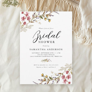 Fall Floral Moderne Wildblumen Brautparty Einladung