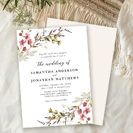 Fall Floral Moderne Wildblumen Hochzeit Einladung