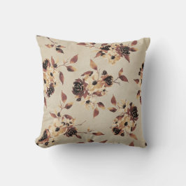 Fall Floral Mutes Senf und Sepia Pillow Kissen