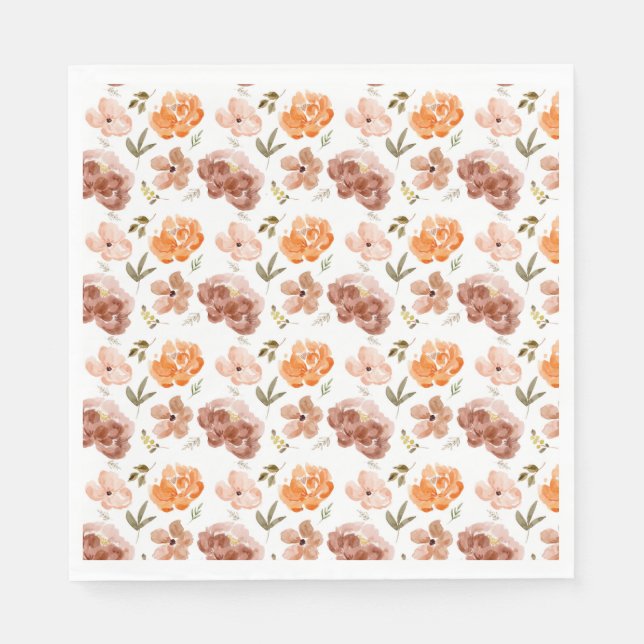 Fall Floral Napkins Fall Harvest Napkins Serviette (Vorderseite)