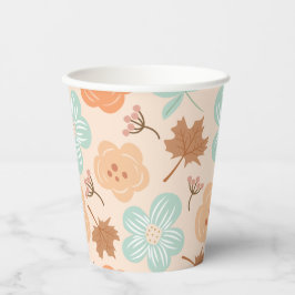 Fall Floral Paper Pappbecher