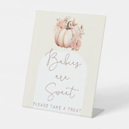 Fall Floral Pumpkin Baby Dusche Babys sind süß Sockelschild