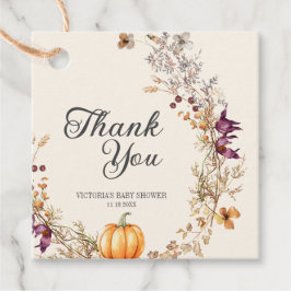 Fall Floral Pumpkin Boho Babydusche Geschenkanhänger