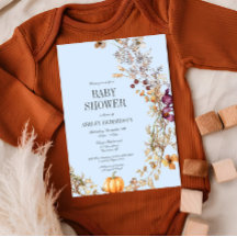 Fall Floral Pumpkin Boho Kinderdusche Einladung