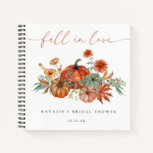 Fall Floral Pumpkin Brautparty Gästebuch