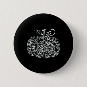 Fall Floral Pumpkin Graphic Button