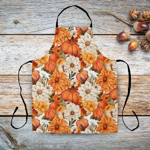 Fall Floral Pumpkin Schürze