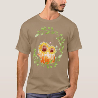 Fall Floral Pumpkin T-Shirt