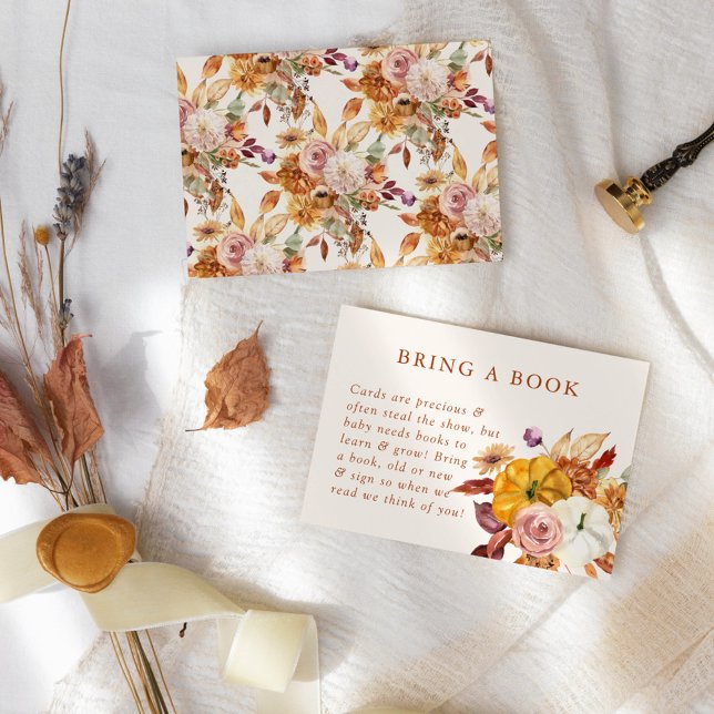 Fall Floral & Pumpkins Kinderdusche buchen Begleitkarte (Von Creator hochgeladen)