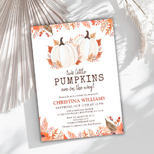 Fall Floral Pumpkins Wasserfarbe Zweiwindusche Einladung