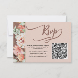 Fall Floral QR Code Response Card UAWG RSVP Karte