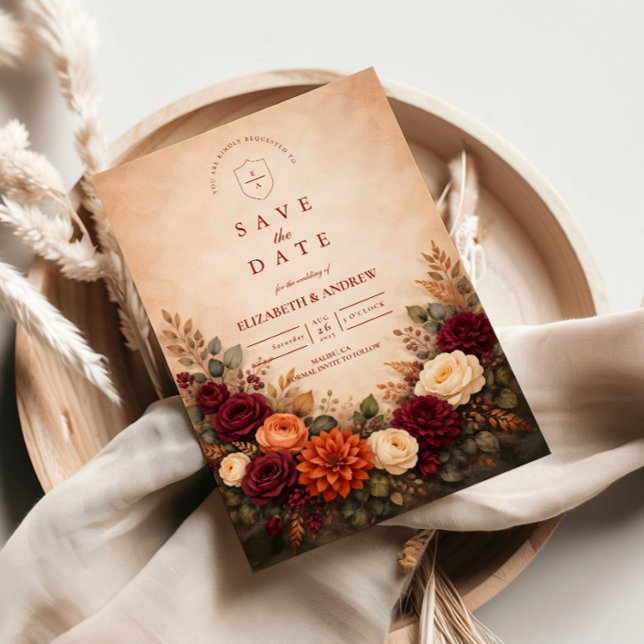 Fall Floral Romance Wedding Save The Date (Von Creator hochgeladen)