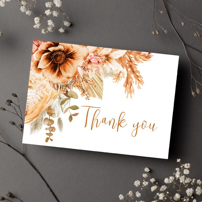 Fall Floral Rustic Hochzeit Vielen Dank Postkarte (Fall Floral Rustic Wedding Thank You Postcard)
