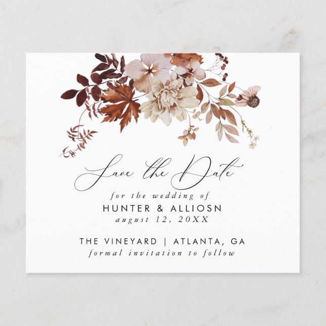 Fall Floral Save the Date (Vorderseite)