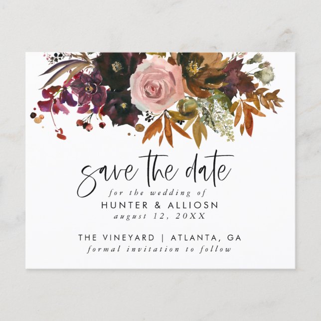 Fall Floral Save the Date Flyer (Vorne)