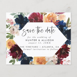 Fall Floral Save the Date Flyer