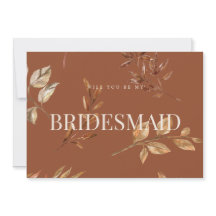Fall Floral Terracotta Bridesmaid Vorschlag Karte