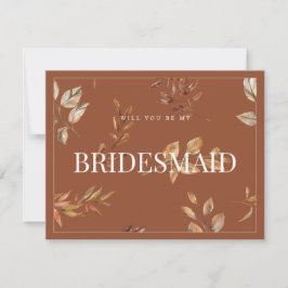 Fall Floral Terracotta Bridesmaid Vorschlag Karte