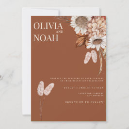 Fall Floral Terracotta Empfang Einladung