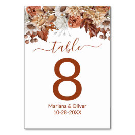 Fall Floral Tischnummer Card