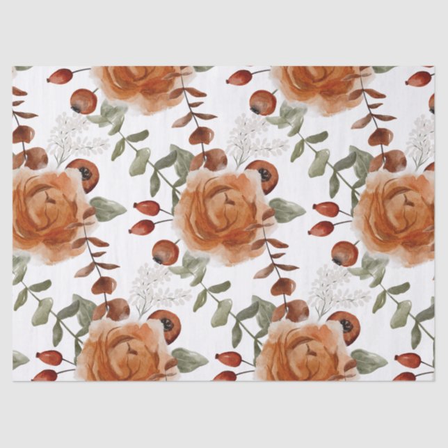 Fall Floral Tissue Paper Seidenpapier (Vorderseite)