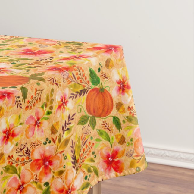 Fall Floral und Pumpkins-ernte Wohngestaltung Tischdecke (Beispiel)