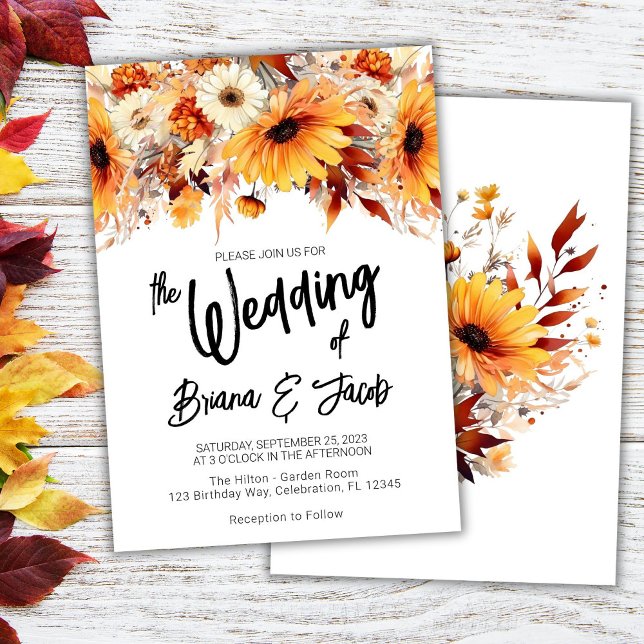 Fall Floral Wedding Einladung (Von Creator hochgeladen)