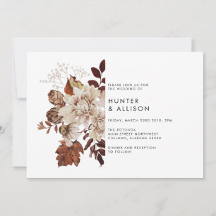 Fall Floral Wedding Einladung Flyer