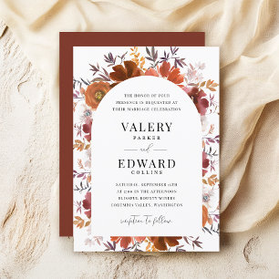 Fall Floral Wedding Elegant Boho Einladung