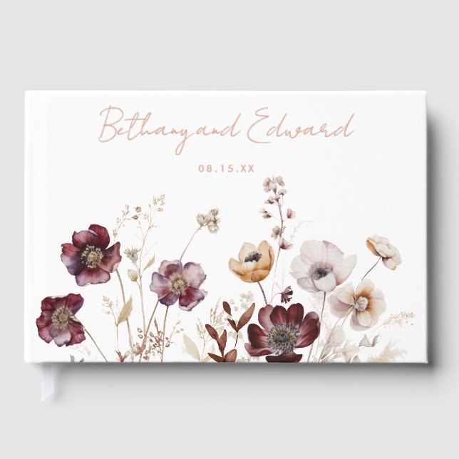 Fall Floral Wedding Gästebuch (Vorderseite)