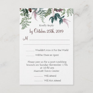 Fall Floral Wedding RSVP Einladung
