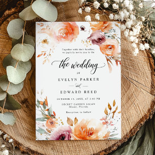 Fall Floral Wedding Rustic Botanical Boho Chic Einladung