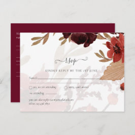 Fall Floral Wedding Suite Terracotta Burgundy Red Postkarte