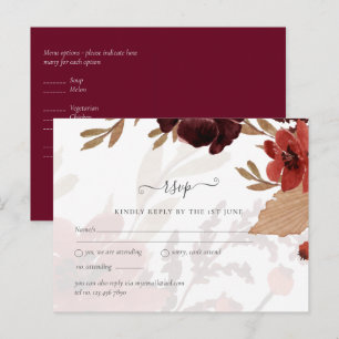 Fall Floral Wedding Suite Terracotta Burgundy Red Postkarte