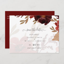 Fall Floral Wedding Suite Terracotta Burgundy Red Postkarte