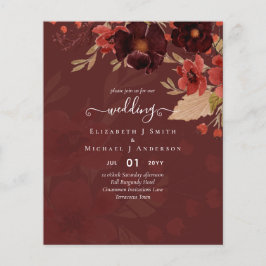 Fall Floral Wedding Terracotta Burgundy Red Flyer