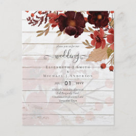 Fall Floral Wedding Terracotta Burgundy Red Flyer