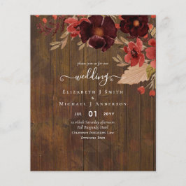 Fall Floral Wedding Terracotta Burgundy Red Flyer