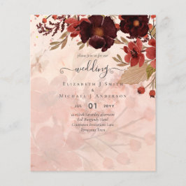 Fall Floral Wedding Terracotta Burgundy Red Flyer