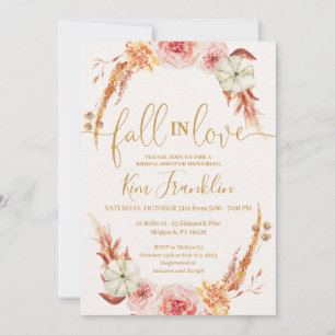FALL Floral Wedding und Gold Brautparty Invita Einladung