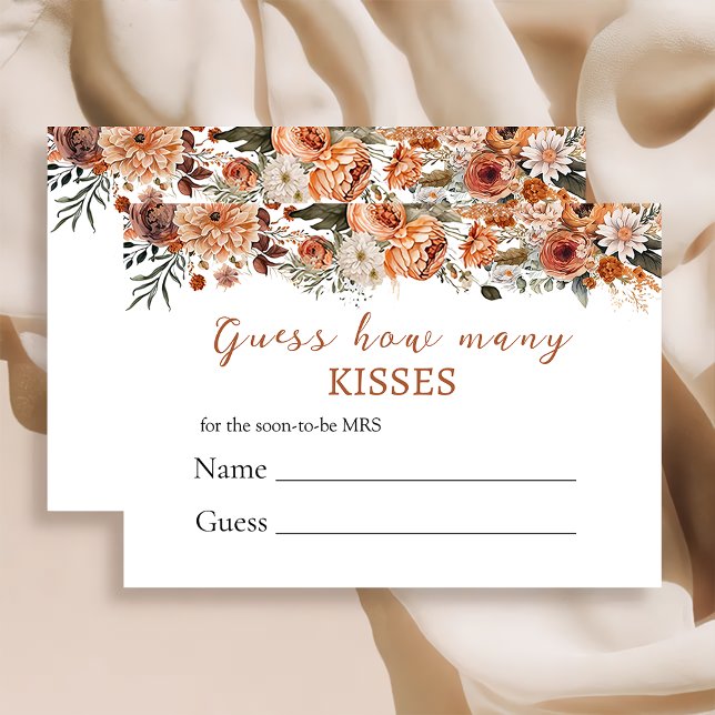 Fall Floral Wie viele Kisses Brautparty Card Begleitkarte (Von Creator hochgeladen)