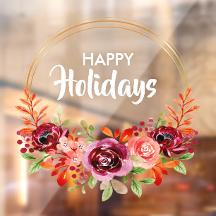 Fall Floral Wreath Fensteraufkleber