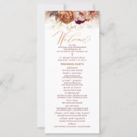 Fall Florals katholische Hochzeit Programm mit Mas