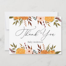Fall Florals Mums Danke Note Card