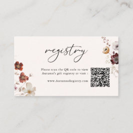 Fall Florals QR Code Gift Registry Begleitkarte