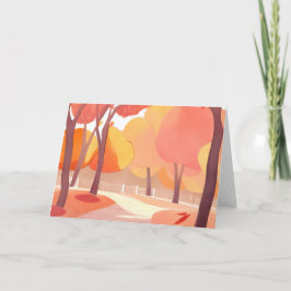 Fall Foliage | Abstrakte Wasserfarbe Feiertagskarte