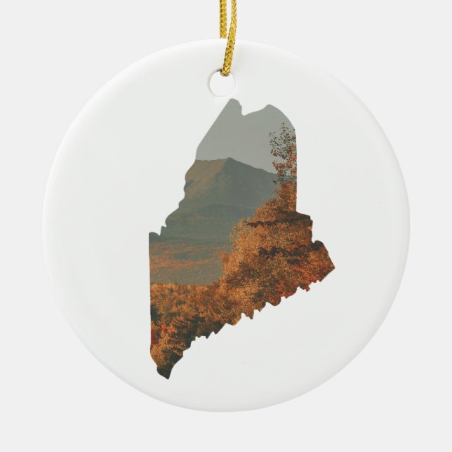 Fall Foliage auf Katahdin in Maine Keramik Ornament (Vorne)