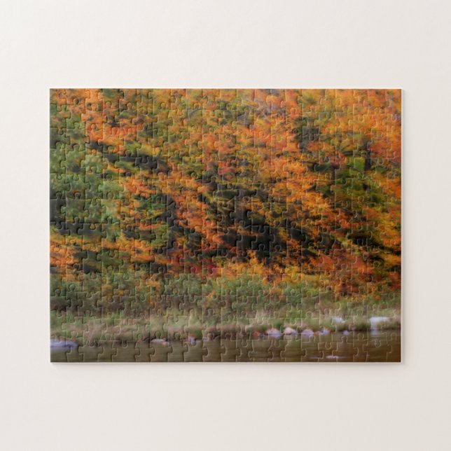 Fall Foliage Bordering River Puzzle (Horizontal)