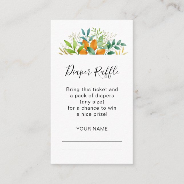 Fall Foliage Bouquet Babydusche Windelwanne Begleitkarte (Vorderseite)